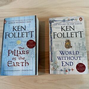 Ken Follett The Pillars of the Earth and World Without End Paperback GUC